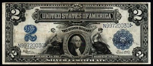 1899 $2 LARGE Size CRISP VF+/XF Silver Certificate! - Picture 1 of 2