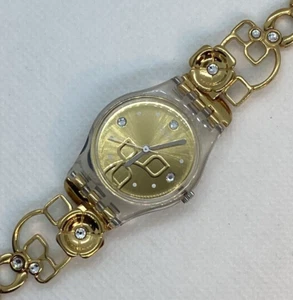 Swatch Standard Damen - Rosenblätter LK325G Uhr AG 2019 Goldblume - Bild 1 von 6