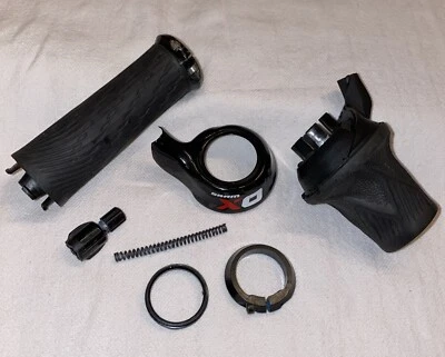 Sram XO 2 speed MTB Twist Shifter Grip Shift MTB Left Hand Black Used For Parts - Image 1 of 4