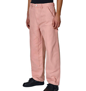 STUSSY Quality Workgear Canvas Loose Fit Work Pants Salmon Pink Mens Size 38