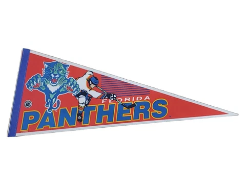1990's Florida Panthers Logo 28in  × 12in Pennant NHL Wincraft Vintage Cover