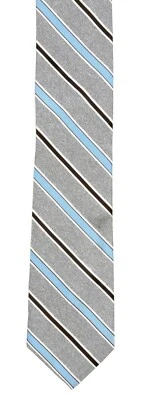 Corbata a rayas de seda gris Samuelsohn para hombre L37125 Foto 1 de 4