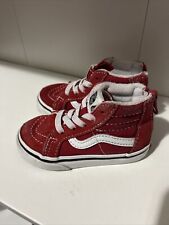 Vans SK-8-Hi Zip Red/True White Kids Shoes Size 5.5 Toddler