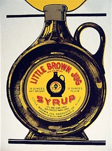 Little Brown Jug Pancake Syrup St Louis Mo Cardboard Sign Unused Old Store Stock - Picture 1 of 2