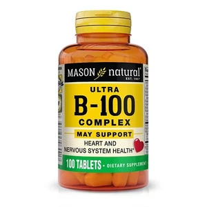 100 Tablets Ultra B-100 Complex All Eleven B Factors vitamins Healthy Cells  - Picture 1 of 4