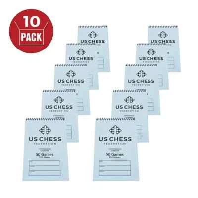 Libro de Marcas de Ajedrez Espiral Conmemorativo de la Federación de Ajedrez de Estados Unidos - AZUL (paquete de 10) Foto 1 de 2