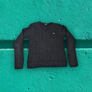 CHAPS Youth Boys Cable Knit Sweater Black V Neck Size Small Long Sleeves - Picture 1 of 8