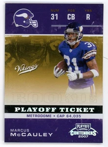 2007 Playoff Contenders Marcus McCauley Playoff Ticket #192 #/99 Vikings - Picture 1 of 1