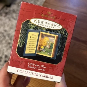 Vintage Hallmark Andenken Ornamente kleiner Junge blaue Mutter Gans 1997 Handarbeit - Bild 1 von 5