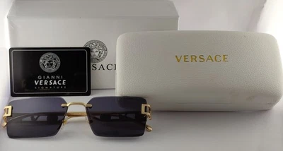 Gafas de sol Versace de lujo | Marco dorado rosa | Lentes azules 100 % protegidas contra UV Foto 1 de 4