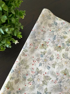 SNOWDRIFT FLORAL Design Tissue Paper Sheets Choose Size & Package Amount - Picture 1 of 4