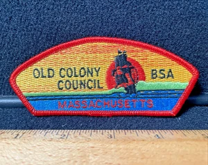 Old Colony Council BSA Patch Massachusetts Ship Sunset CSP Vintage Boy Scout - Picture 1 of 5