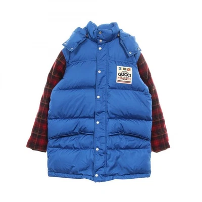 GUCCI GUCCI WORLDWIDE Down jacket #46 Nylon wool Blue Red Used mens - Image 1 of 4