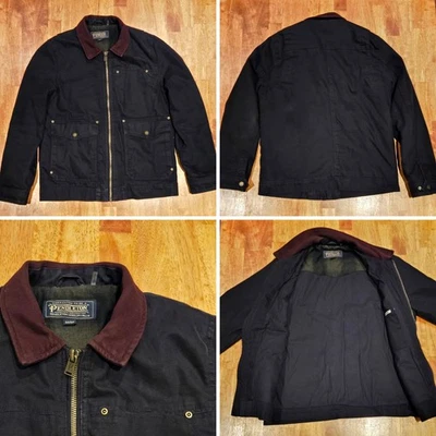 Pendleton Heritage Virginia City Jacket Twill Cotton Full Zip Men's Medium Black - Image 1 of 4