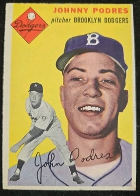 1954 Topps Set-Break #166 Johnny Podres en muy buen estado-excelente  Foto 1 de 2