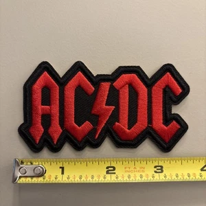 AC⚡️DC (Red Iron on patch) Punk/Rock/Metal/Music/Art/ AC / DC - Picture 1 of 2