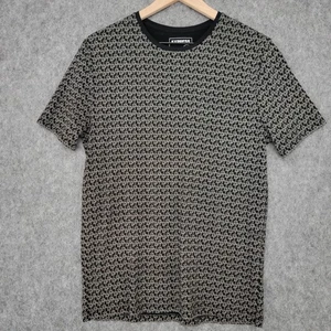 Express Shirt Mens Medium Black Palm Tree Print Stretch Crew Neck Casual Tee Top - Picture 1 of 8