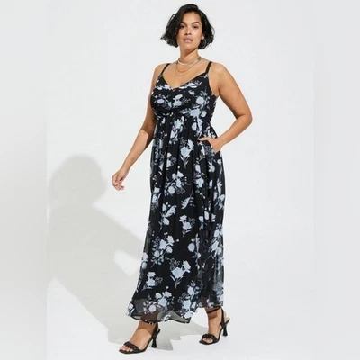 Maxi Vestido Plisado de Gasa Torrid Talla 3X o 22-24 #1985 Foto 1 de 4