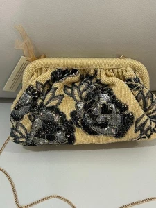 India Beaded Sequin Crossbody Clutch Bag Gold Black Silver NWT Viral Tik Tok - Picture 1 of 1