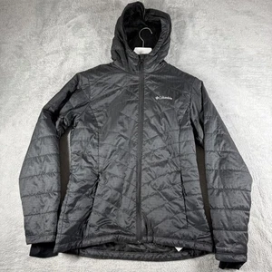 Columbia Jacket Womens Medium Black Omni Heat Hooded Insulated Quilted Coat - Picture 1 of 12