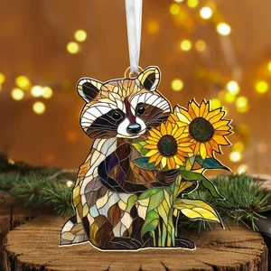 FLAGWIX Christmas Raccoon Gifts - Acrylic Christmas Ornaments 2025 Tree Decor... - Picture 1 of 9