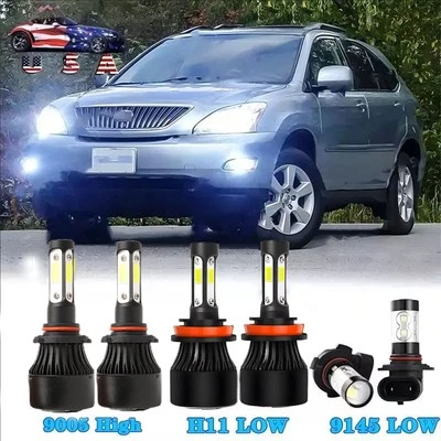 6000K LED Headlight Fog 6X Bulbs Combo For Lexus RX330 2004-2006 RX350 2007-2009 - Image 1 of 4