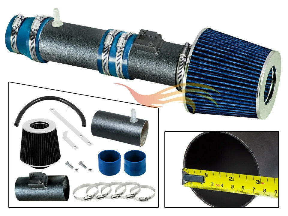 BCP RW AZUL para 09-13 Pilot/Ridgeline y 07-13 Odyssey/MDX Kit de admisión de aire + Filtro Foto 1 de 3