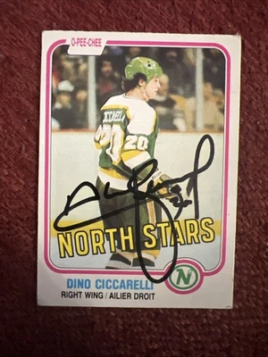 Minnesota North Stars Дино Чиккарелли подписанный 1981 OPeeChee дебютант карта - Изображение 1 из 2