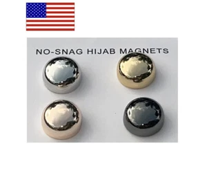 Magnetic Fashion Scarf Hijab Pin Snag Free Metal Color (4 Pin Set) - Picture 1 of 8