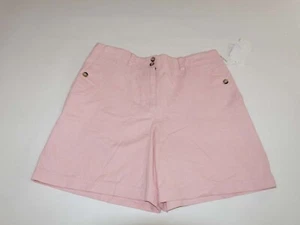 Jones New York Sport Women's Chino Shorts Size 12 NWT Pink Flat Front Khaki JNY - Picture 1 of 4
