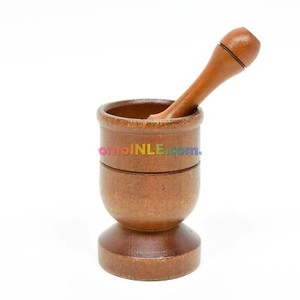 MORTERO PILON DE MADERA WOOD MORTAR AND PESTLE PILONCITO 3" INCH TALL MOR3IN