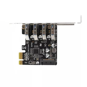 4 Port PCI-E To USB 3.0 HUB PCI Express Expansion Card Adapter 5Gbps PH64 VL805 - Picture 1 of 8
