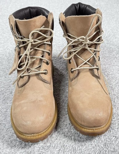 Timberland Stivali Donna 8M Grano Beige 6" Impermeabili Stivali Donna Nubuck Chukka