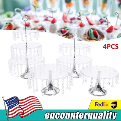 Juego de 4 PIEZAS Soporte para Pasteles Platos Redondos de Metal para Exhibición de Postres Cupcakes Caramelos Foto 1 de 4