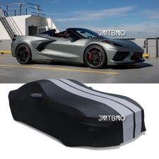 For Chevrolet Corvette Convertible Indoor Soft Stain Stretch Car Cover Grey Line