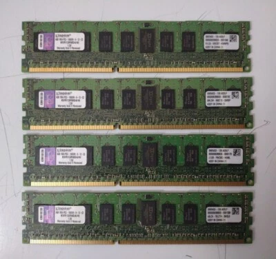 KINGSTON 4 x 4GB ( 16GB total ) KVR13R9S4/4I PC3 10600R DDR3 ECC Server Memory - Image 1 of 4