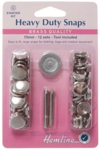 Hemline Heavy Duty Metal Snaps Kit Nickel/Silver - Picture 1 of 1