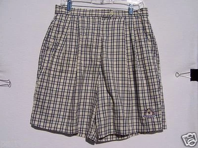Pantalones cortos a cuadros Izod Club para mujer azules y amarillos 1997 US Open Congressional talla 12  Foto 1 de 4
