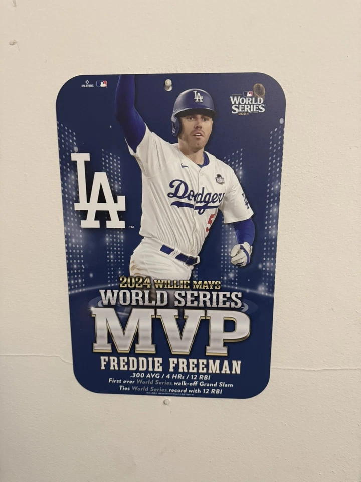 Freddie Freeman Los Angeles Dodgers 2024 World Series MVP Plastic Sign MLB 11x17 - Image 1 of 1