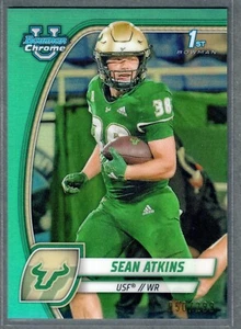 2024 Bowman University Chrome Sean Atkins Aqua Refractor #/299 South Florida SP - Picture 1 of 2