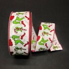 2.5 inch Christmas green monster wired ribbon,  grinch legs ribbon, 10yards