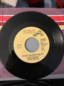 KEITH WHITLEY (45 promo ) I'VE GOT THE HEART FOR YOU/same unplayed NM - Picture 1 of 2
