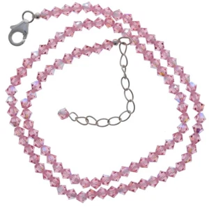 Pink, Necklace, Bicone, 4mm, Light Rose, Made with Swarovski Crystals - Picture 1 of 2