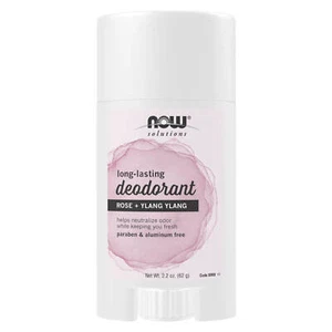 NOW FOODS Long-Lasting Deodorant Stick Rose + Ylang Ylang 2.2 oz - Picture 1 of 8