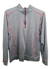 Calvin Klein Golf  1/4 Zip Top Size Small Grey/Red Base Layer Long Sleeved
