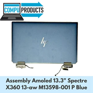 HP Complete Assembly Amoled 13.3" Spectre X360 13-aw series M13598-001 P Blue - Picture 1 of 4