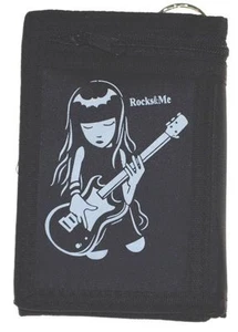 City Guitar Tri-fold Wallet Black White - Picture 1 of 3