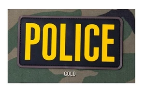 Morale Patch - Milspec Monkey MSM - POLICE - GOLD YELLOW - 6 " x 3 " PVC Rubber - Picture 1 of 5