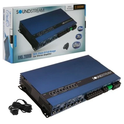 Soundstream RN5.2000D Rubicon Nano Class D 5 Channel Car Amp Amplifier 2000W Max - Image 1 of 3