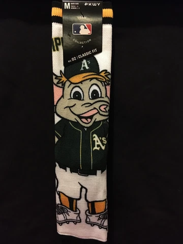 MLB Oakland Athletics Mascot "Stomper" Crew Socks Size M Women's 3-8  Youth 1-6 Cover